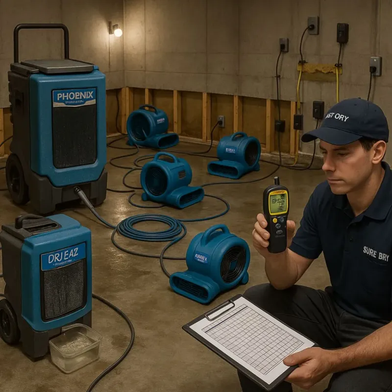 Structural Drying and Dehumidification process in Mayfield, PA